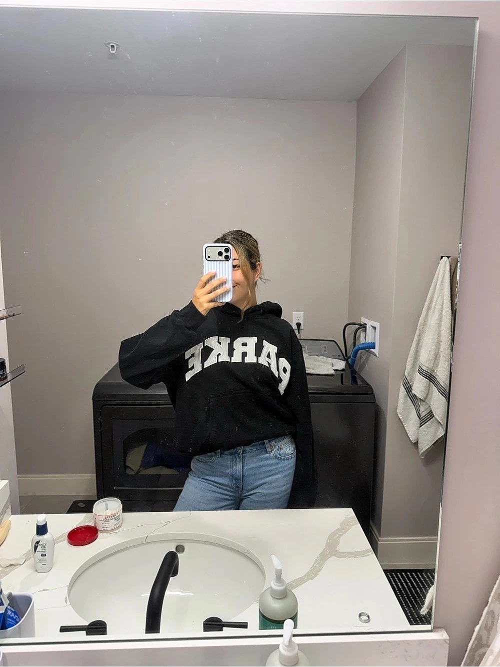 PARKE Hoodie Black & White XL